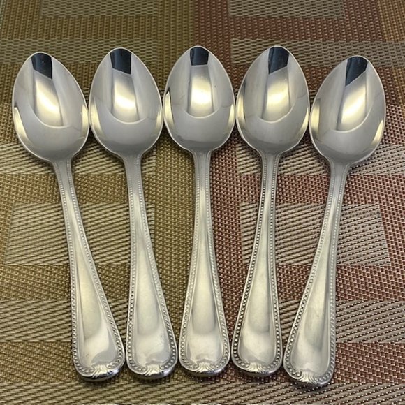Lenox Vintage Jewel Place Oval Soup Spoons - Set of 5 - Glossy -  Pre-owned - Picture 1 of 7